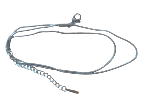 Stainless steel snake chain with lobster clasp, 0.09mm, 44+5cm