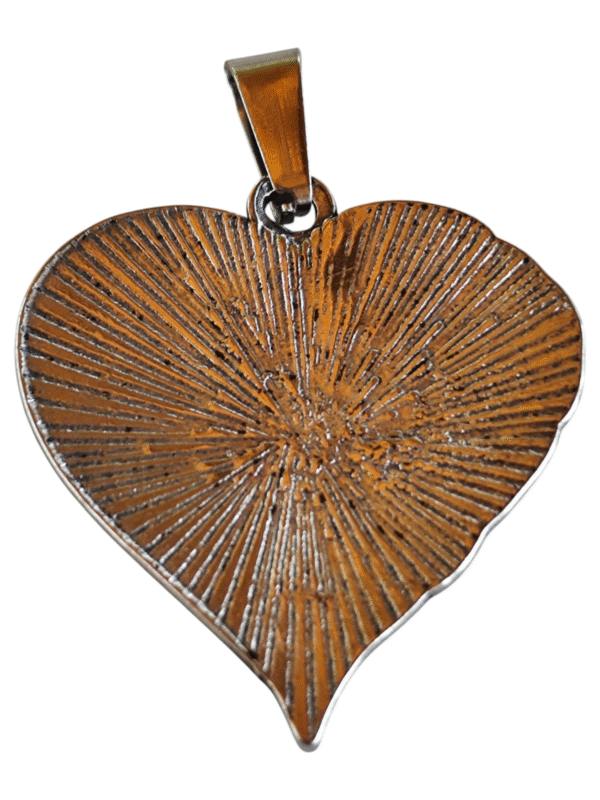 Heart pendant, stainless steel, 35mm with bail - Image 2