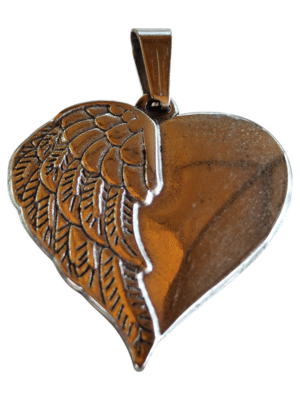 Heart pendant, stainless steel, 35mm with bail
