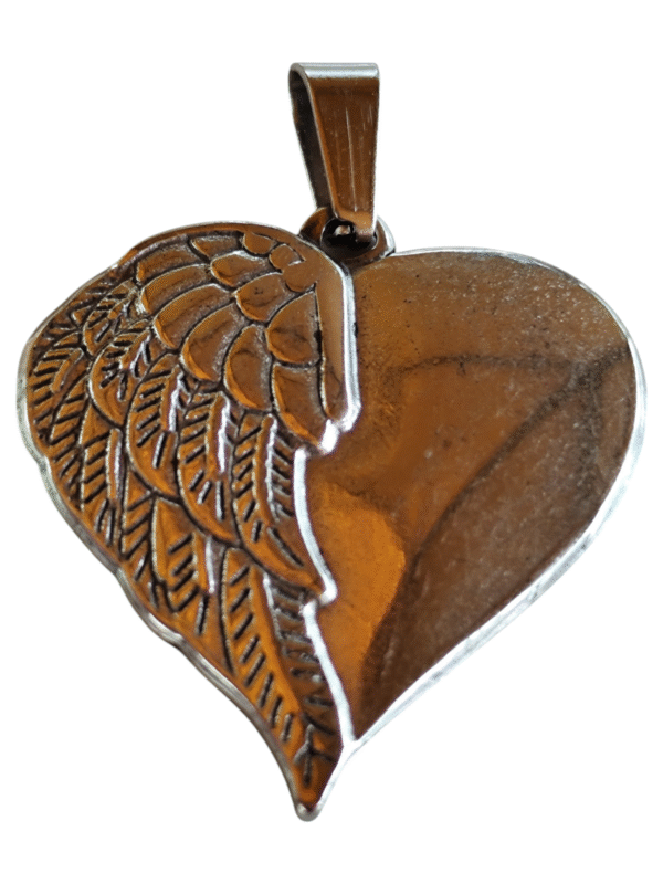 Heart pendant, stainless steel, 35mm with bail