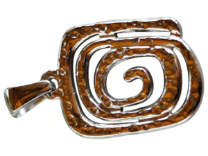 Spiral pendant, stainless steel, 28mm