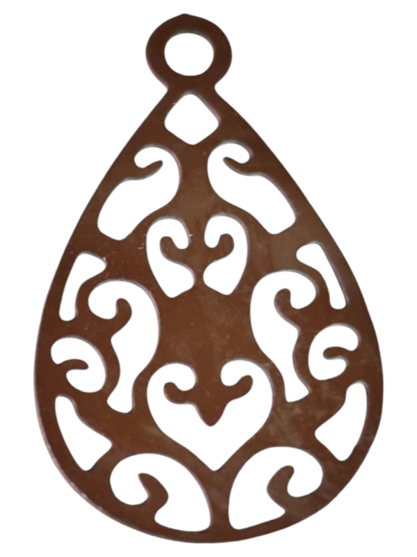 Teardrop charm, stainless steel, rose gold 21mm