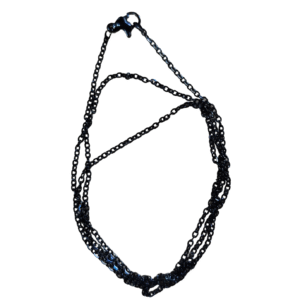 12 pcs Stainless steel chain w clasp, 1.6mm, 48cm, black