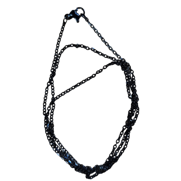 12 pcs Stainless steel chain w clasp, 1.6mm, 48cm, black