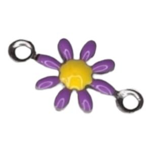 5 Pcs Daisy spacer in stainless steel, purple, 8x13mm