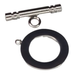Bar and toggle clasp, stainless steel, 18mm