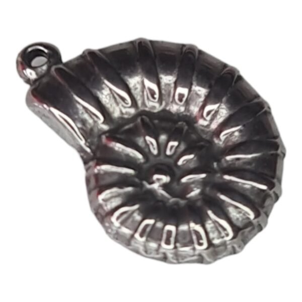 Ammonite pendant, stainless steel, 22mm