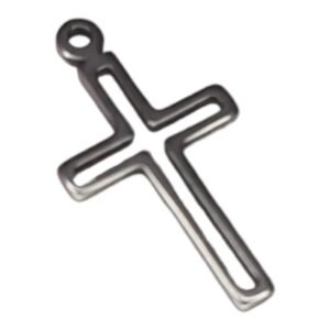 Cross pendant, stainless steel, 20mm