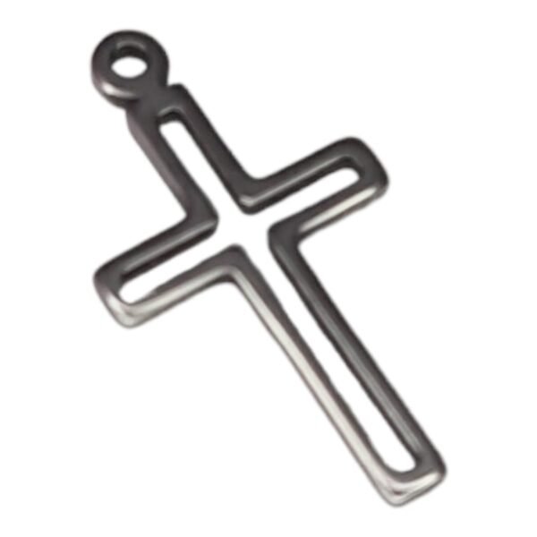 Cross pendant, stainless steel, 20mm