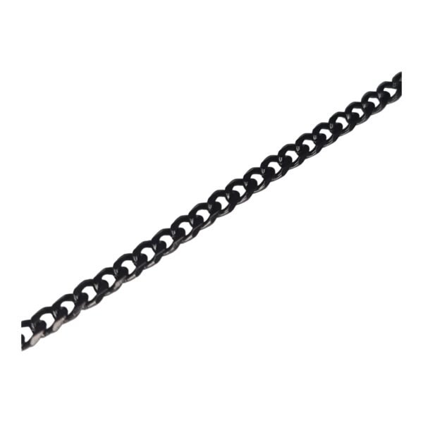 Stainless steel chain w clasp, 5mm, 60cm, black