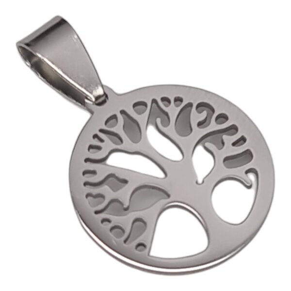Tree of life pendant, stainless steel, 33mm