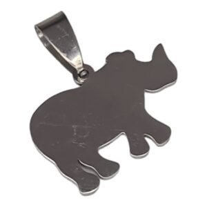 Rhino pendant, stainless steel, 25mm