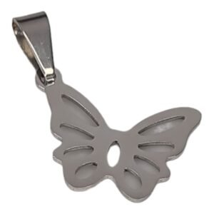 Butterfly pendant, stainless steel, 24mm