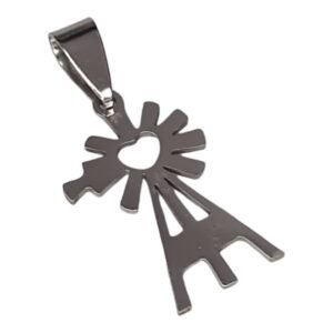 Windmill pendant, stainless steel, 32mm