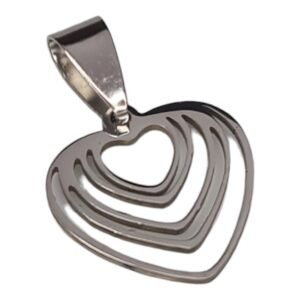 Heart spiral pendant, stainless steel, 26mm