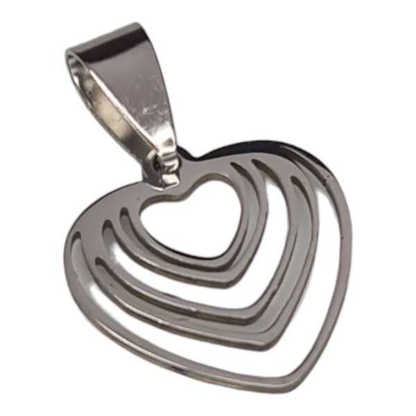 Heart spiral pendant, stainless steel, 26mm