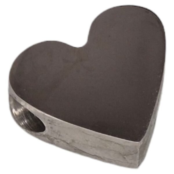 Heart bead in stainless steel, 11x13mm