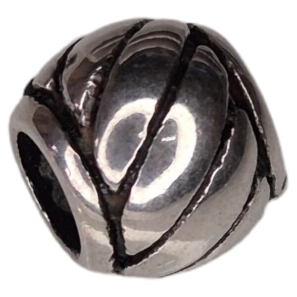 Barrel bead in stainless steel, twist design, 8x10mm
