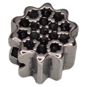 Bead in stainless steel, flower design, 12mm