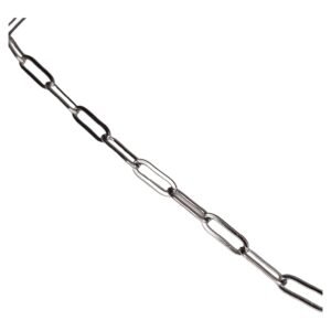 Stainless Steel paperclip chain, 6x15mm, 1m