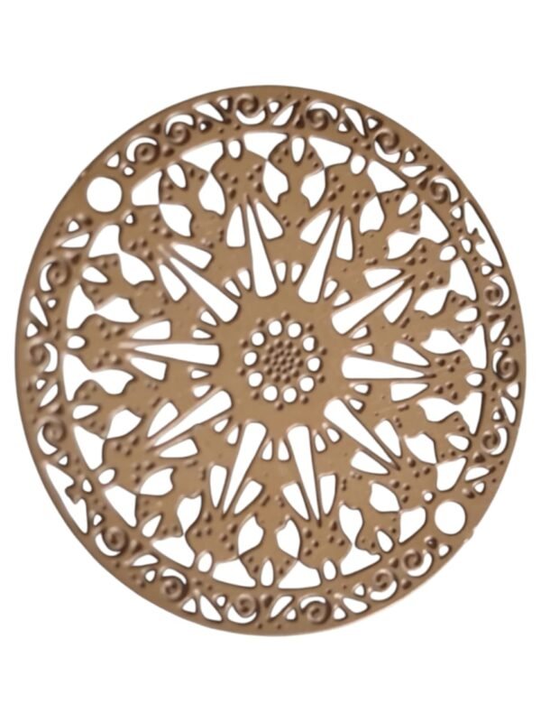 Rose gold Mandala disc Pendant, Stainless steel, 1.8cm in diameter, 1mm hole diameter on either side