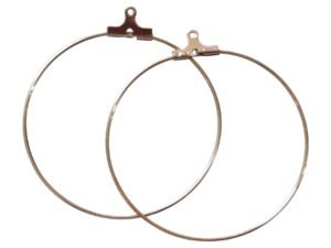 1 pair charm earring hoops, rose gold stainless steel, 26mm