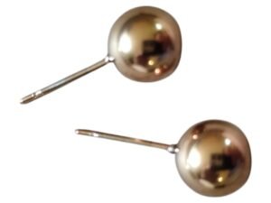 1 pair ball stud earring, 10mm ball, stainless steel rose gold