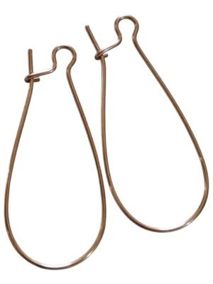 1 pair ear wire, rose gold stainless steel, 33mm