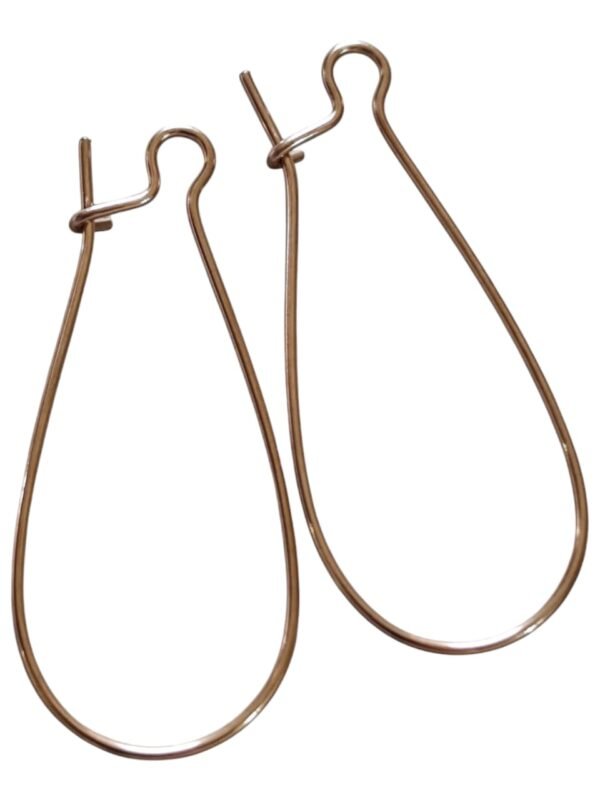 1 pair ear wire, rose gold stainless steel, 33mm