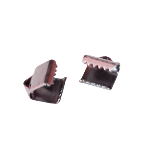 17 x Ribbon crimp end, 6mm wide, Stainless steel - Image 3