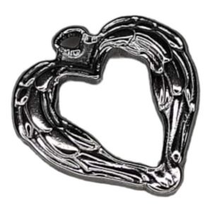 Heart wings charm in Stainless Steel, 22mm