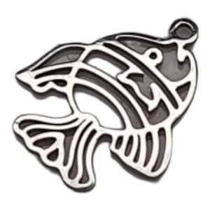 Fish charm in stainless steel, 19mm