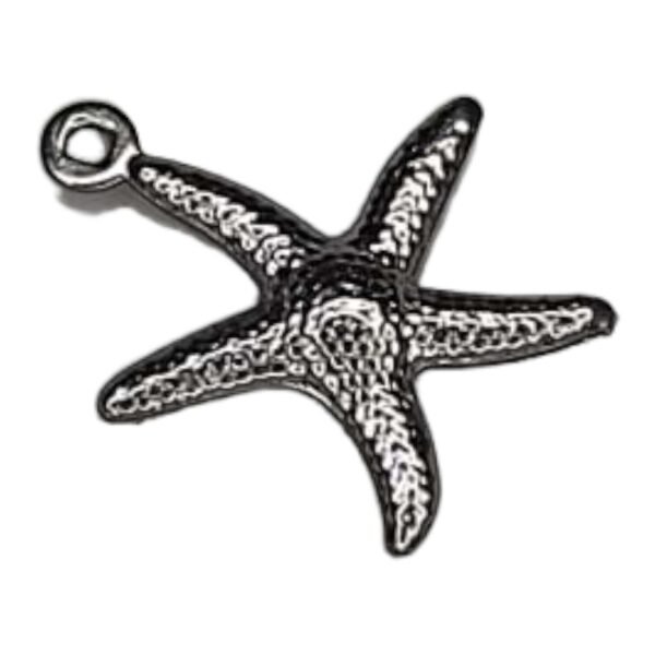 2x Starfish charm in stainless steel, 18mm