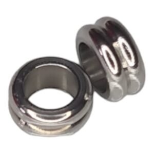 65 pcs Ringed bead in stainless steel, 3x6mm