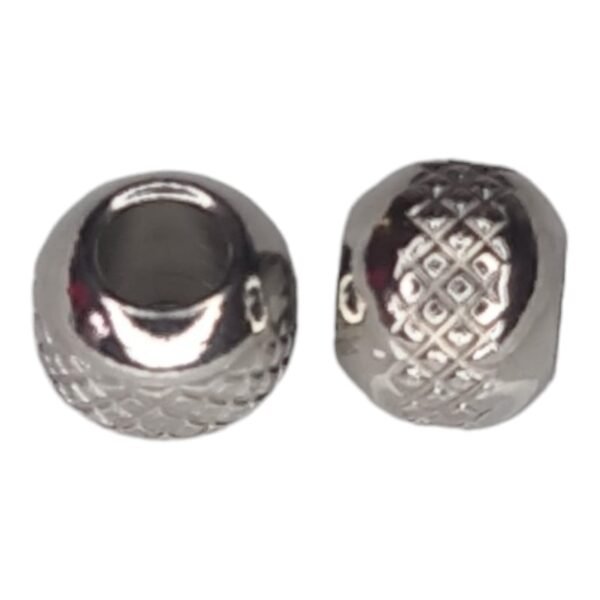 75 pcs Textured bead in stainless steel, 5x6.2mm