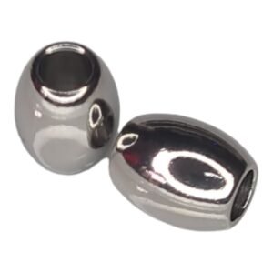 30 x Barrel bead in stainless steel, 10x8mm