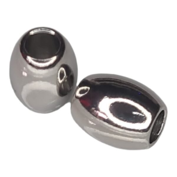 30 x Barrel bead in stainless steel, 10x8mm