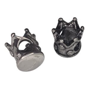 Crown bead in stainless steel, 10mm