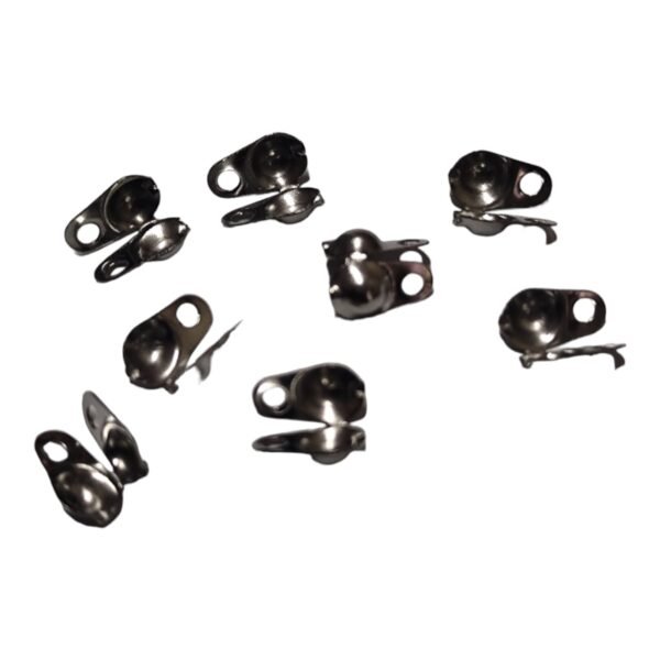 4 pairs Clamshell bead end, Stainless steel, 9mm - Image 2