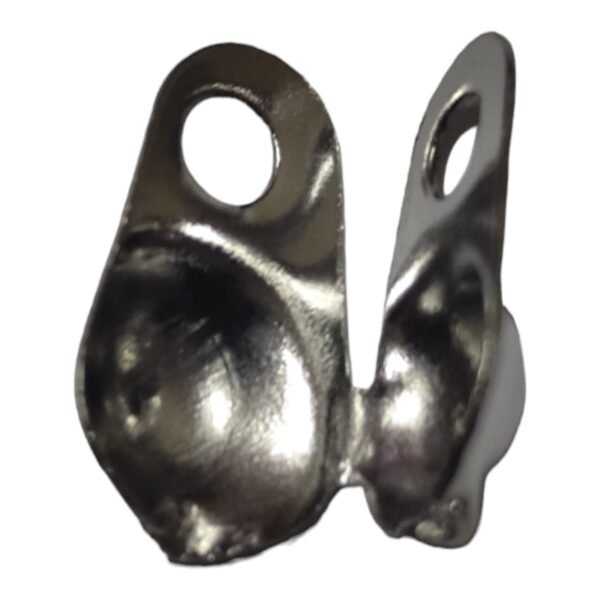 4 pairs Clamshell bead end, Stainless steel, 9mm
