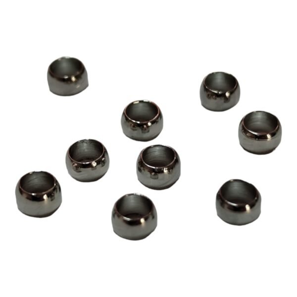 9 x Round shaped bead, stainless steel, 4mm x 3.1mm