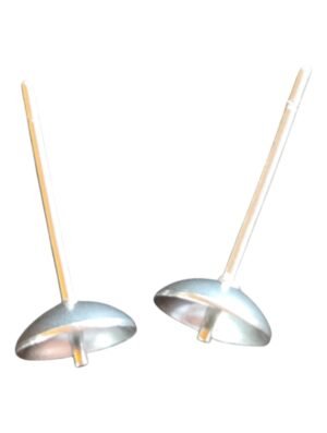 Pair of stud post 6mm, Stainless steel, silver