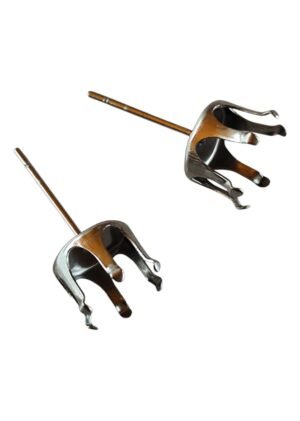 Pair of stud post, Stainless steel, silver coloured, 8.3mm post