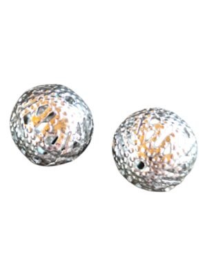 2 x Round Hollow bead in stainless steel, 10mm