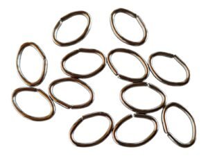 12 x Oval Jumprings in stainless steel, 10 x 6mm, 1mm thick