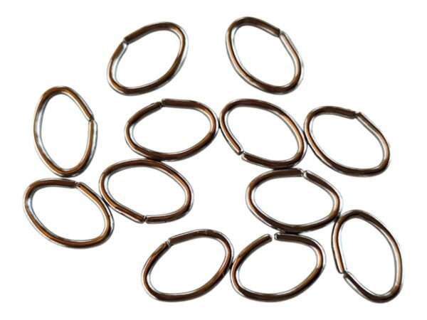 12 x Oval Jumprings in stainless steel, 10 x 6mm, 1mm thick