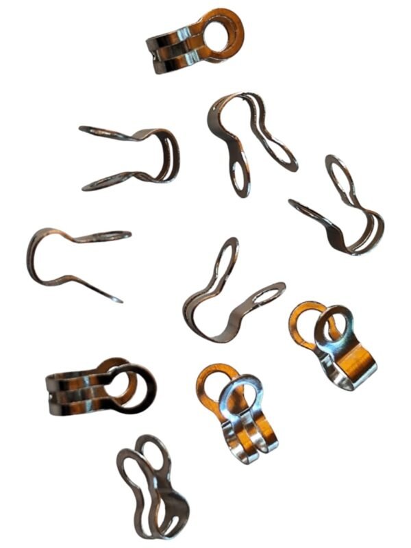 10 x Ball chain crimp ends, Stainless steel, 4 x 8.2mm - Image 2
