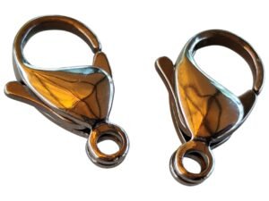 2 x Silver colour Stainless steel lobster clasp, 17mm