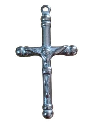 Stainless steel Catholic Crucifix pendant, 4 x 44mm