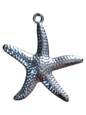 2x Starfish charm in stainless steel, 22mm